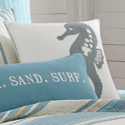 Blue Maui Decorative Seahorse Pillow - Levtex Home 3 Blue Maui Decorative Seahorse Pillow - Levtex Home