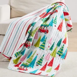 Merry & Bright Holly Jolly Holiday Quilted Throw - Levtex Home