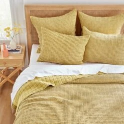 Mills Waffle Ochre Euro Sham Set Of 2- Levtex Home 6 Mills Waffle Ochre Euro Sham Set Of 2- Levtex Home -Levtex Home GUEST 225d7679 6813 4db8 b887 8a756d67a3f3