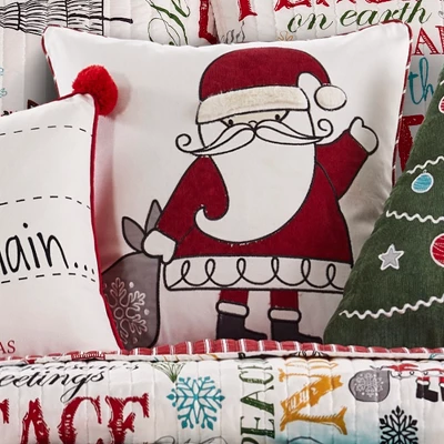 Santa Claus Lane Holiday Decorative Pillow White - Levtex Home 4 Santa Claus Lane Holiday Decorative Pillow White - Levtex Home - Image 2
