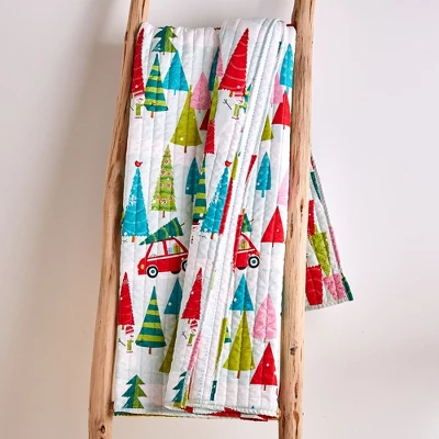 Merry & Bright Holly Jolly Holiday Quilted Throw - Levtex Home 5 Merry & Bright Holly Jolly Holiday Quilted Throw - Levtex Home - Image 3