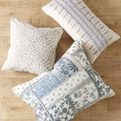 Aliza Blue Stripe Pillow -Levtex Home