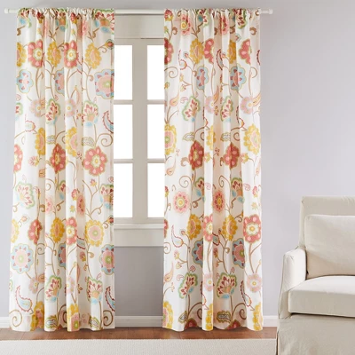 Ashbury Spring Floral Lined Curtain Panel With Rod Pocket - Levtex Home 5 Ashbury Spring Floral Lined Curtain Panel With Rod Pocket - Levtex Home - Image 3