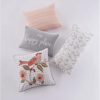 Pippa Bird Gingham Decorative Pillow - Levtex Home 3 Pippa Bird Gingham Decorative Pillow - Levtex Home