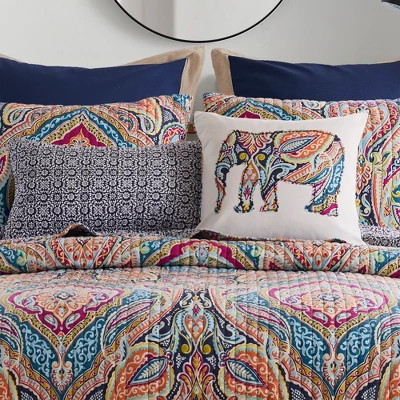 Magnolia Navy Batik Decorative Pillow - Levtex Home 4 Magnolia Navy Batik Decorative Pillow - Levtex Home - Image 2