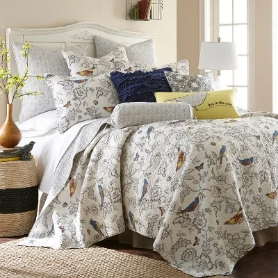 Mockingbird Floral Euro Sham Set Of 2 - Levtex Home 4 Mockingbird Floral Euro Sham Set Of 2 - Levtex Home - Image 2