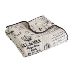 Histoire Script Quilted Throw - Levtex Home -Levtex Home GUEST ab0430d0 1029 4622 899a e3a0e0db2709