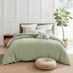 Mills Waffle Desert Sage Full/Queen Duvet Set - Levtex Home -Levtex Home GUEST f5ac2aad ab4e 4be4 8dc4 81c4eb280aa2